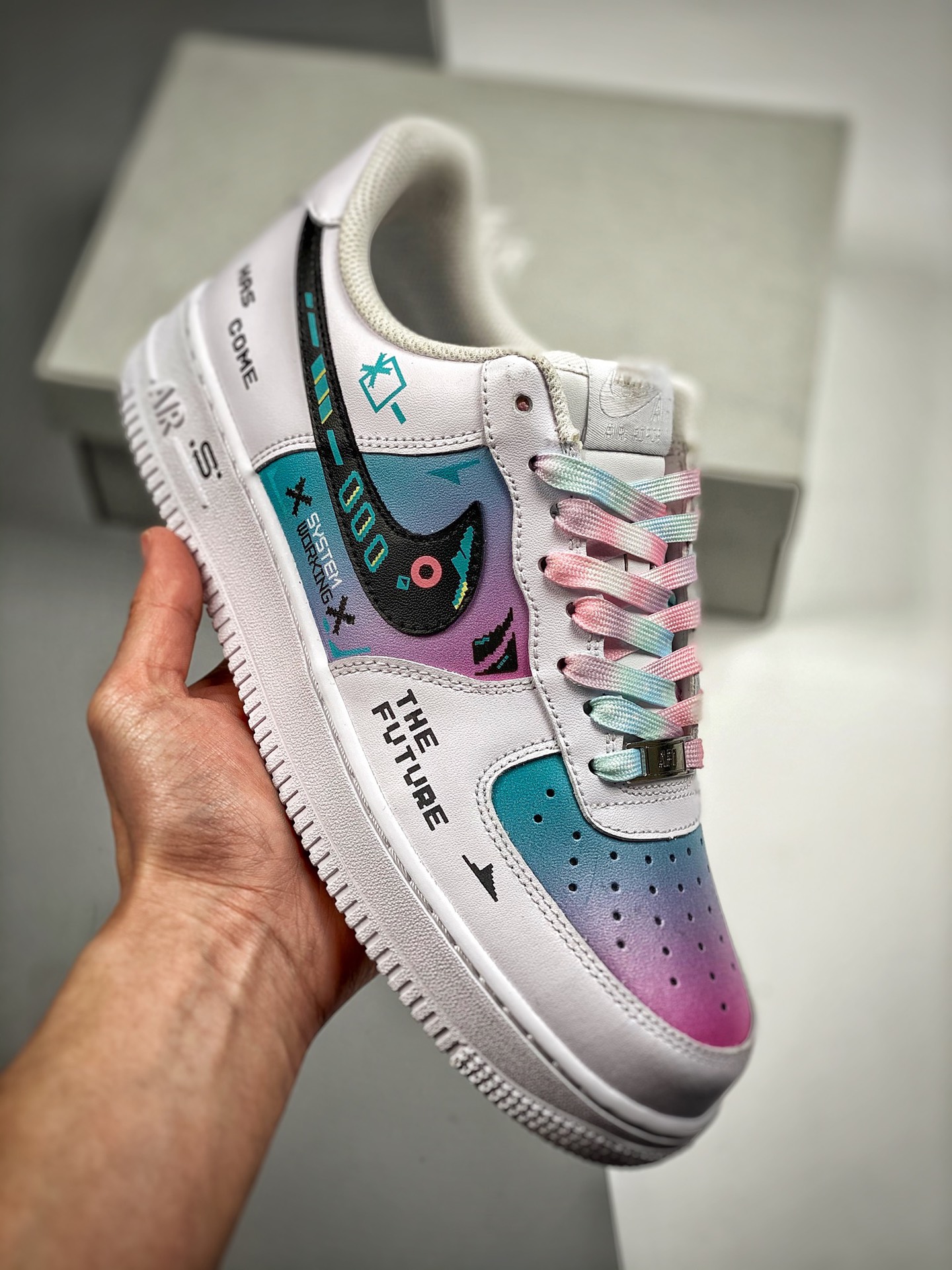 Nk Air Force 1 Low '07 Tecnología del Futuro, horma original y cartón original para crear la auténtica forma de la Fuer…