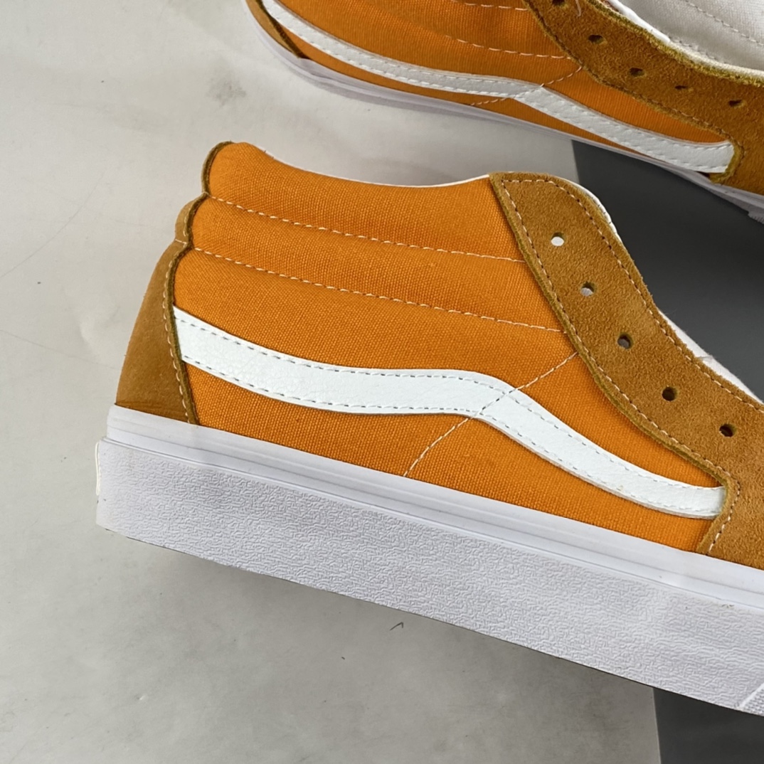 Vans Sk8-Mid Vans 2022 spring new orange soft water upper skateboard shoes VN0A3WM360C