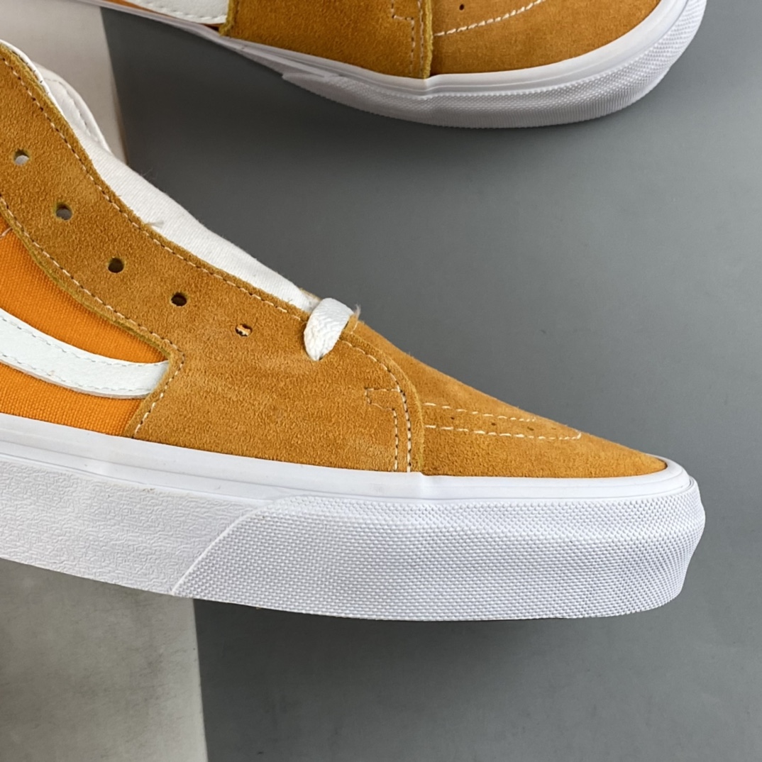 Vans Sk8-Mid Vans 2022 spring new orange soft water upper skateboard shoes VN0A3WM360C