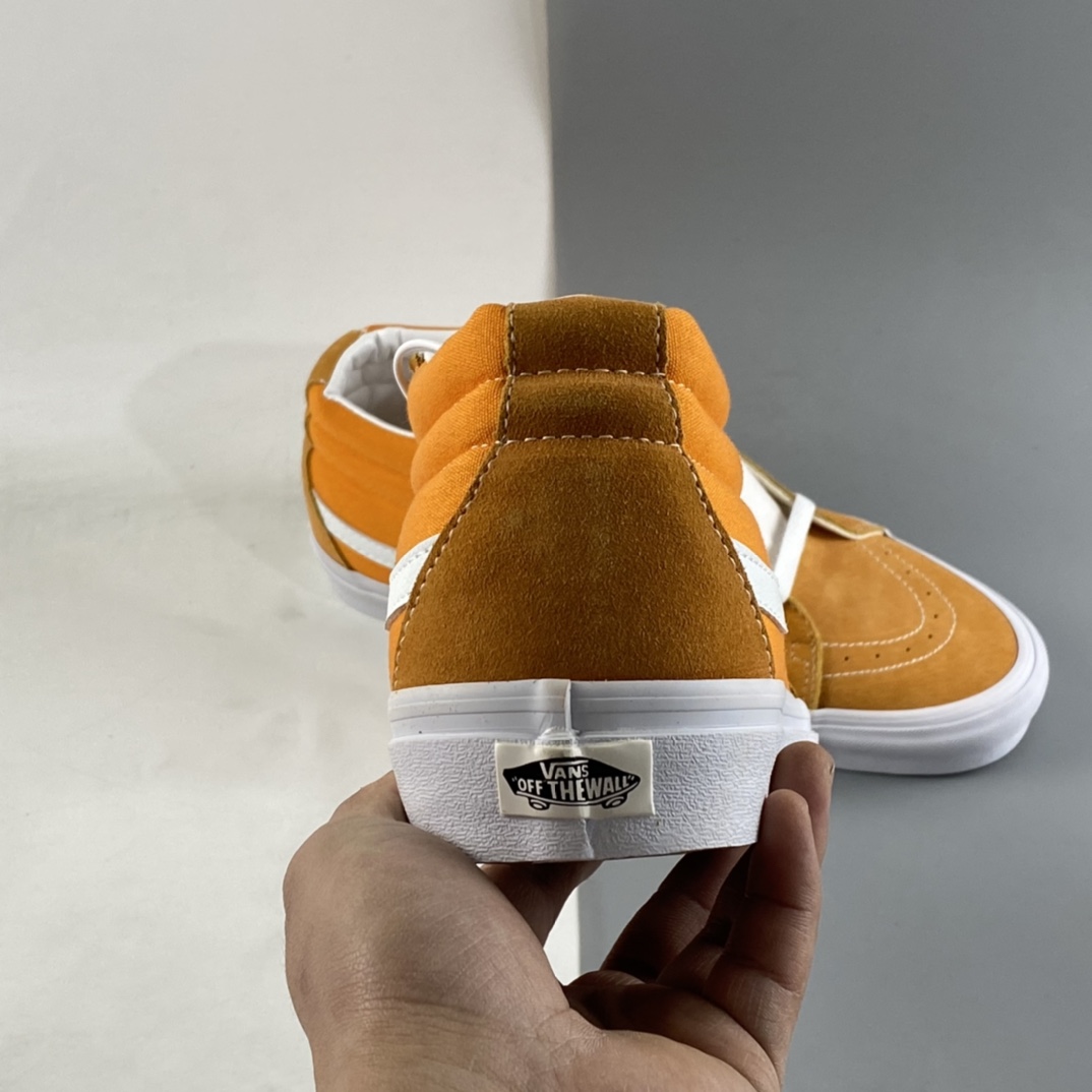 Vans Sk8-Mid Vans 2022 spring new orange soft water upper skateboard shoes VN0A3WM360C