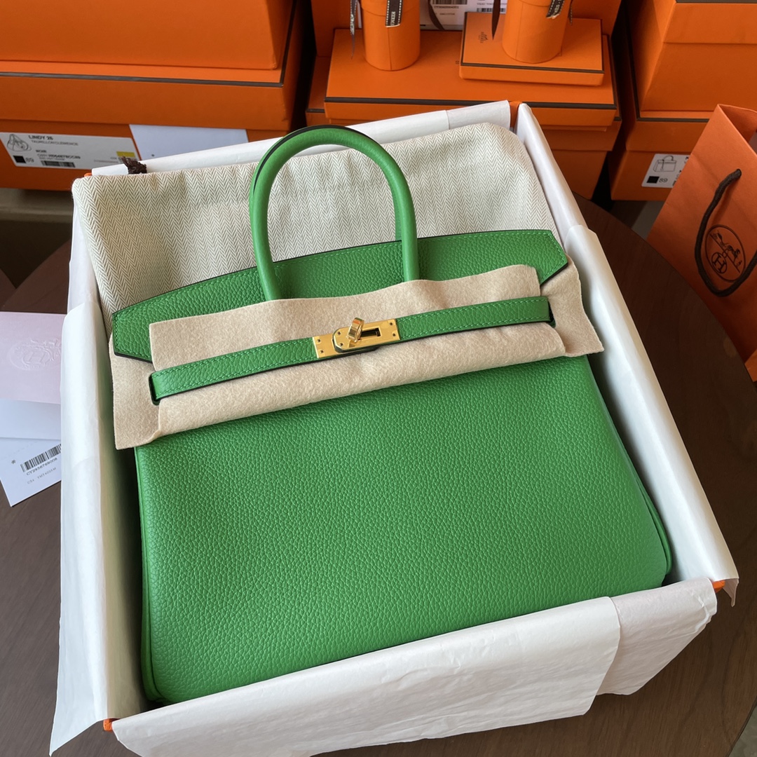 Hermes Birkin Bags Handbags Green Gold Hardware