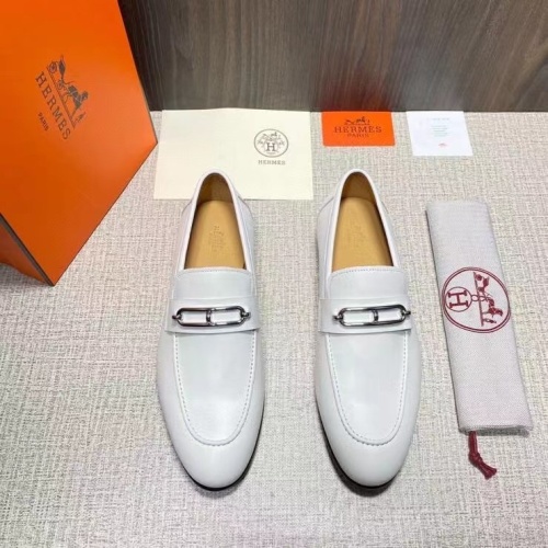 Hermes Women's White Leather Loafers with Roulis Buckle, Elegant Slip-Ons 1 Hermes Women's White Leather Loafers with Roulis Buckle, Elegant Slip-Ons
