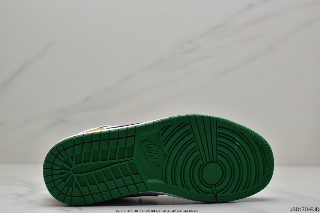 Air Jordan 1 Mid White Green Orange] Middle Help Series 852542-101