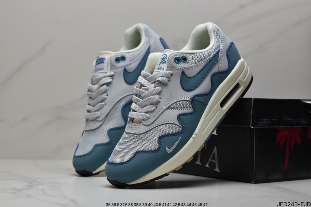 Patta x NIKE Air Max 1 'Night Maroom Wave Pattern Retro Casual Running Shoes DO9549-001-Top High Quatity Cheap Sneakers Fashion Clothing Clothes Bags handbags Shoes of all Brand wholesale With The best Quality And Beautiful Price from China Factory Chinese suppliers wholesaler seller Patta x NIKE Air Max 1 'Night Maroom Wave Pattern Retro Casual Running Shoes DO9549-001