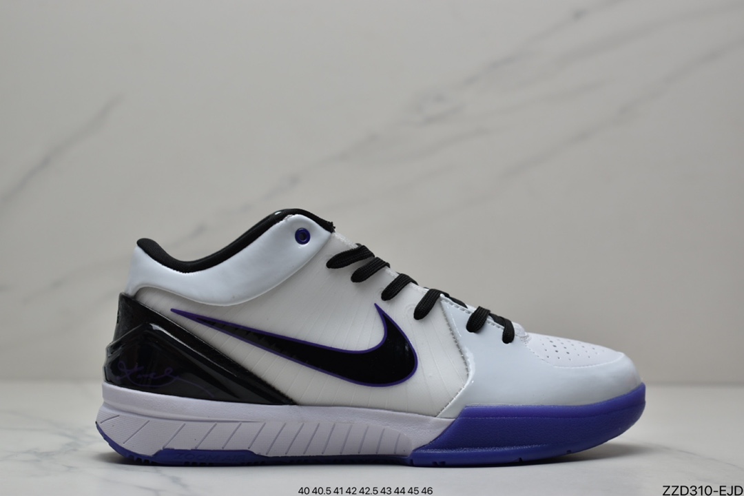 250 耐克Nike Zoom Kobe 4 lnline 白紫 专业实战篮球鞋344335-101