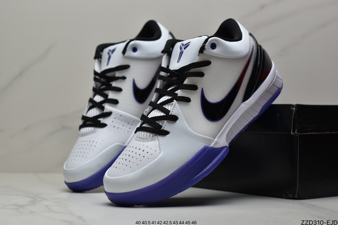 250 耐克Nike Zoom Kobe 4 lnline 白紫 专业实战篮球鞋344335-101