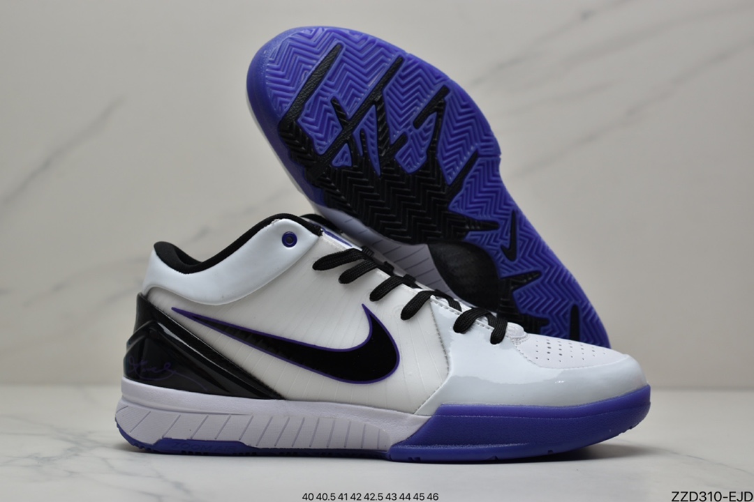 250 耐克Nike Zoom Kobe 4 lnline 白紫 专业实战篮球鞋344335-101