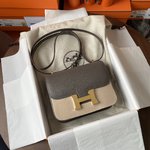 Best Designer Replica
 Hermes Constance Crossbody & Shoulder Bags Grey Tin Gray Gold Hardware Epsom Mini