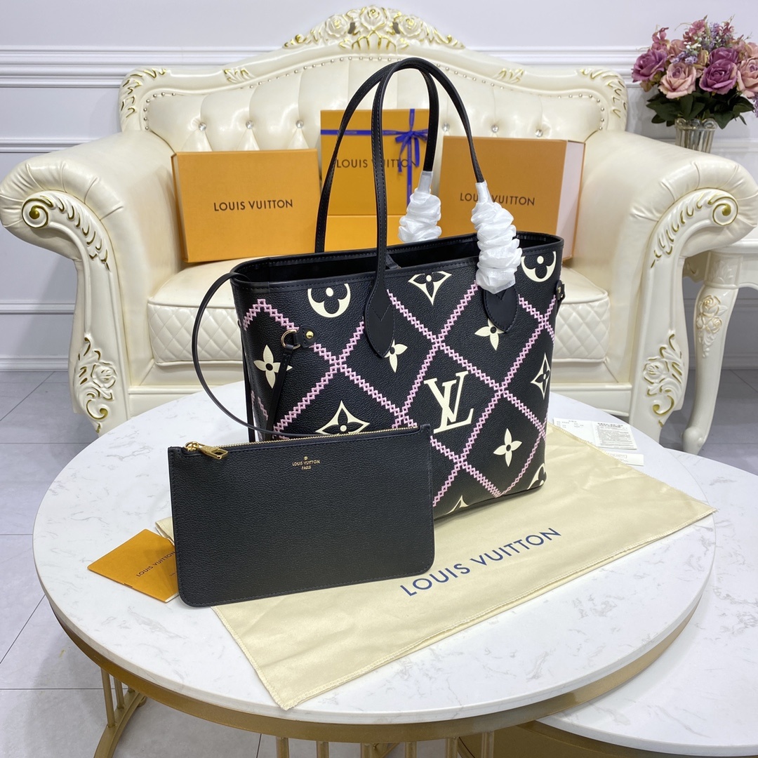 顶级原单M46040黑/M46039白2022春季系列Neverfull手袋取材MonogramEmpr