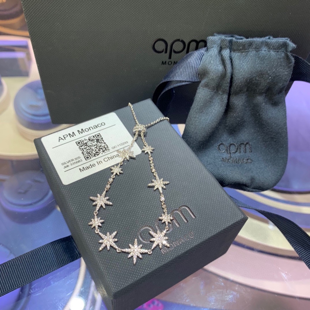 APM Monaco新品多流星银手链ins小众设计 轻奢手饰品女个性气质独特风格 精选原版进口材质电镀厚