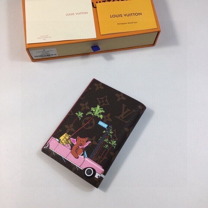 Close up of passport and card slots in passport cover