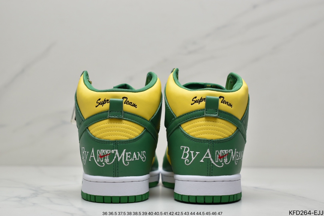 500 Supreme x Nike SB Dunk High “By Any Means” 黄绿SUP联名高帮休闲板鞋DN3741-700