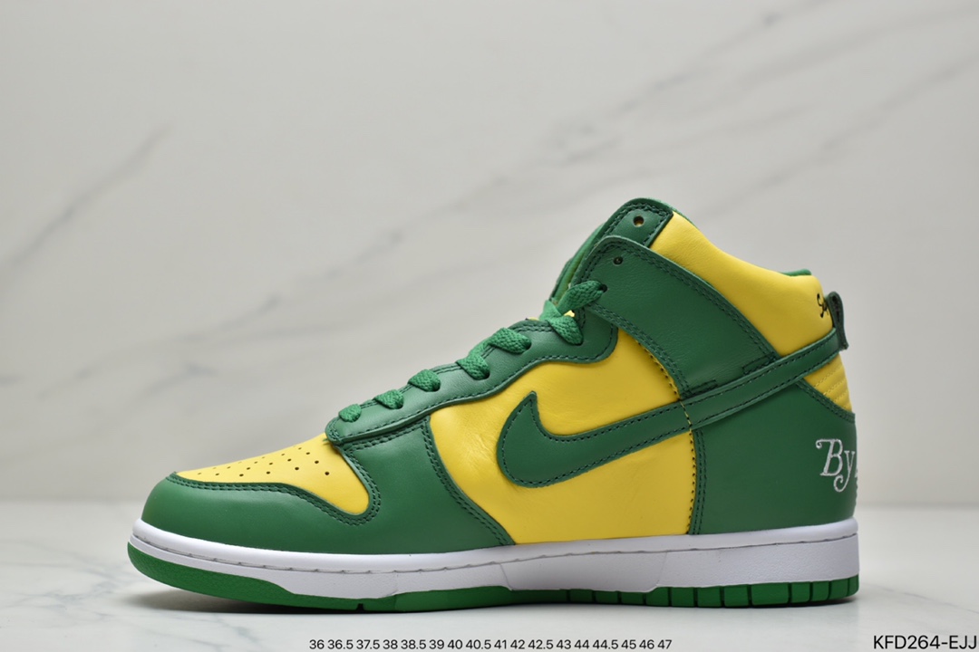 500 Supreme x Nike SB Dunk High “By Any Means” 黄绿SUP联名高帮休闲板鞋DN3741-700