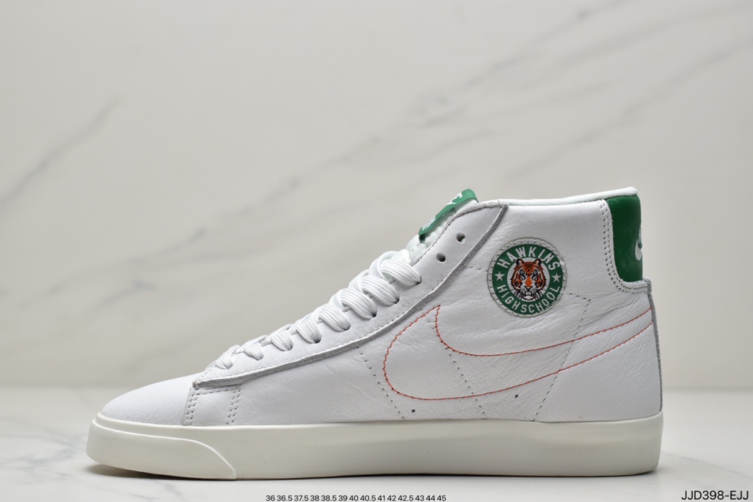 130 耐克SB Blazer Premium”Hawkins High”木屑纹鞋底复古经典百搭中帮开拓者休闲运动板鞋CJ6101-100