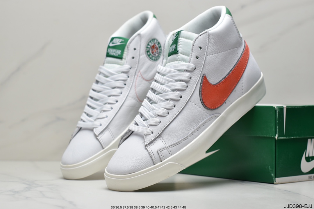 130 耐克SB Blazer Premium”Hawkins High”木屑纹鞋底复古经典百搭中帮开拓者休闲运动板鞋CJ6101-100