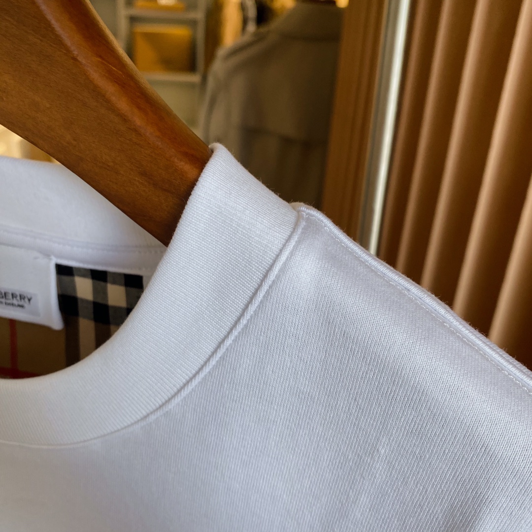 Burberry BBR 巴宝莉 Vintage 格纹袖臂装饰棉质 短袖T 恤衫