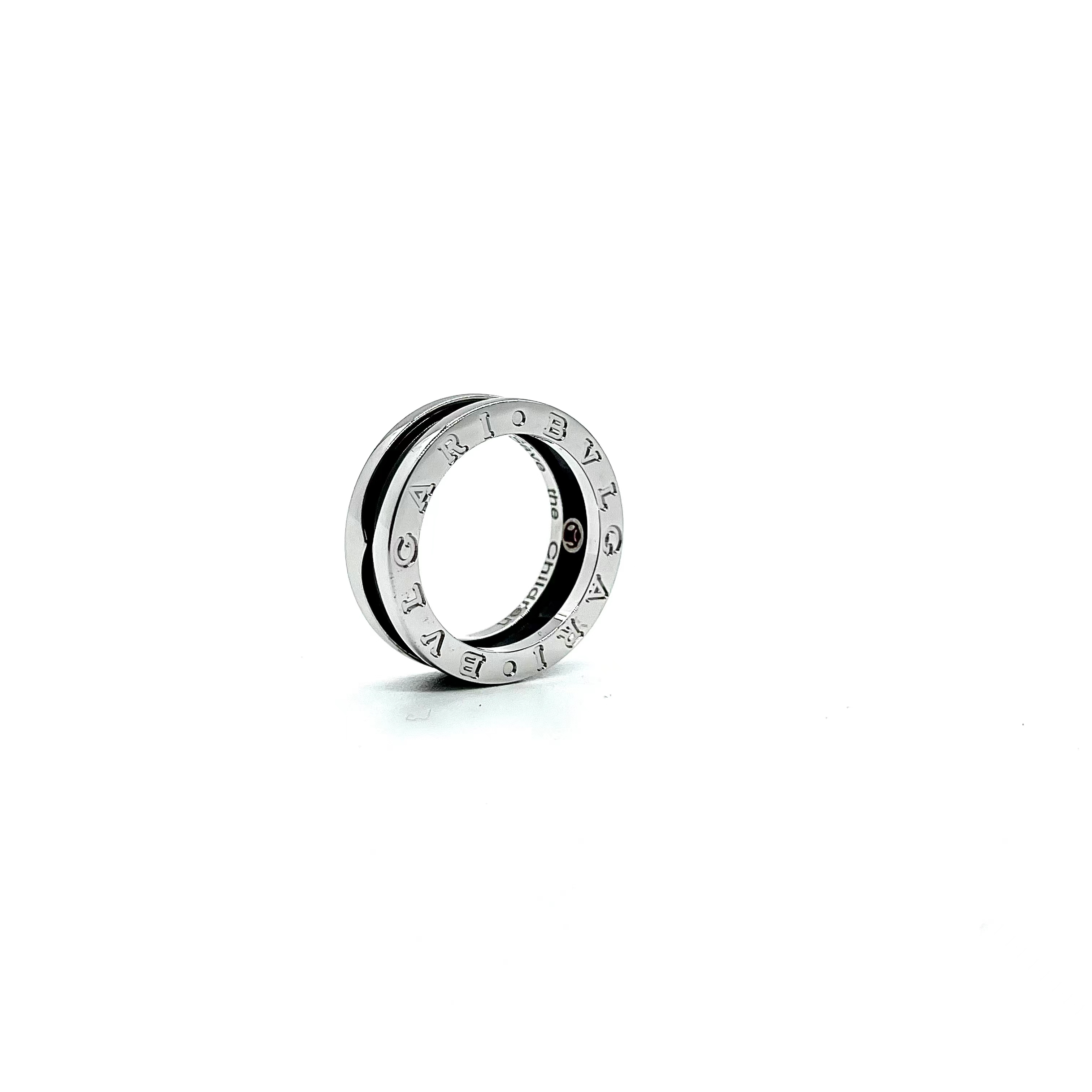 BVLGARI ブルガリ ワイドリング ダブルリングスパイラル スタッズパヴェダイヤモンド 925シルバー厚金メッキ 輸入セラミック-最高品質