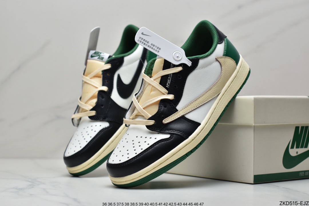 270 fragment design x Travis Scott x Nike Air Jordan 1 Low OG SP”BGreen Toe”AJ1篮球鞋DM7866-128