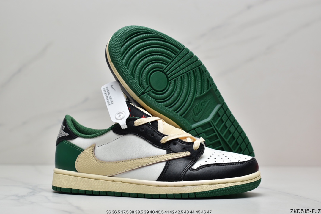 270 fragment design x Travis Scott x Nike Air Jordan 1 Low OG SP”BGreen Toe”AJ1篮球鞋DM7866-128