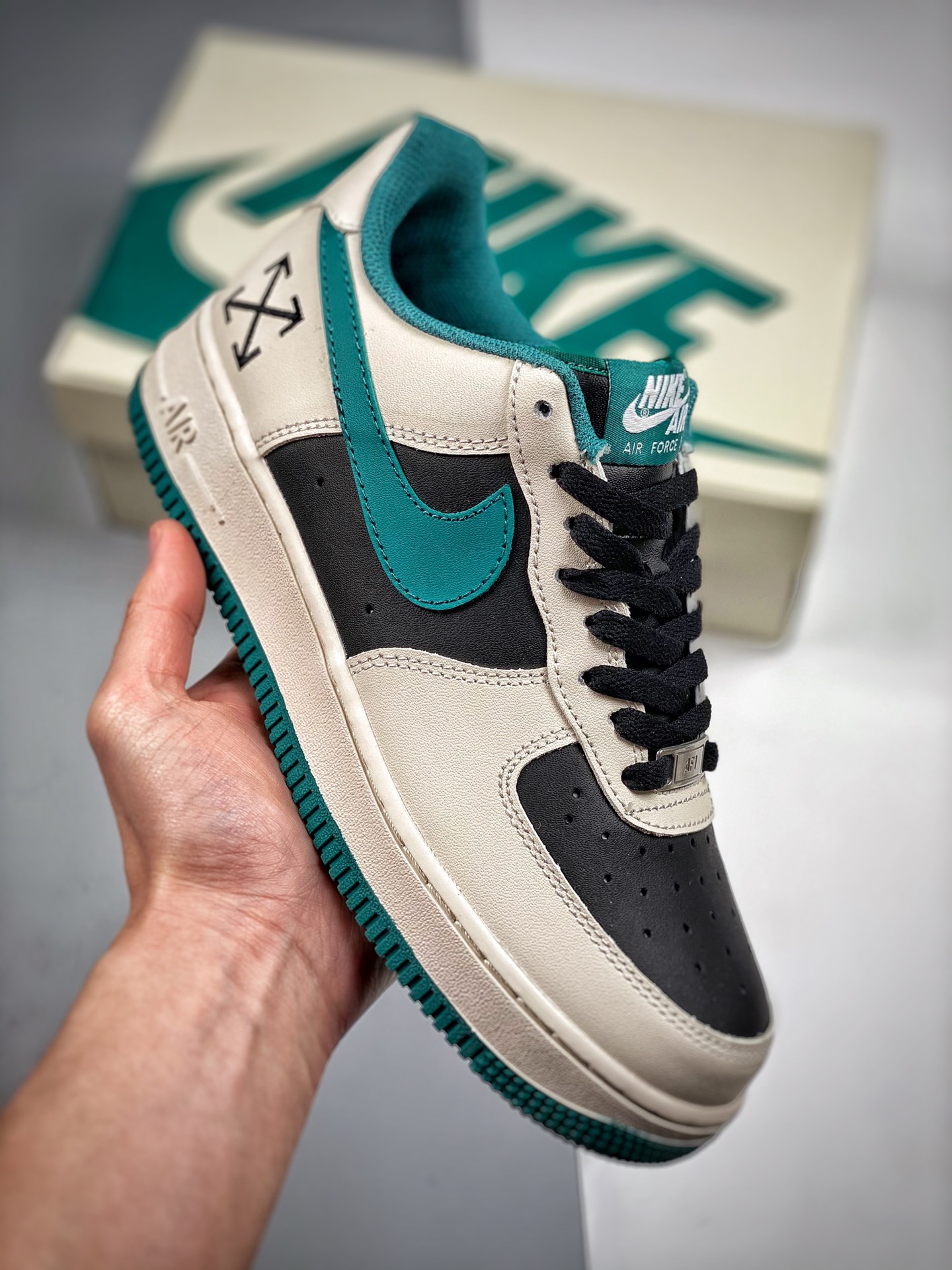 Nk Air Force 1 Low '07 verde crema, horma original, plantilla original, crea el estilo auténtico de Air Force, enfocado…