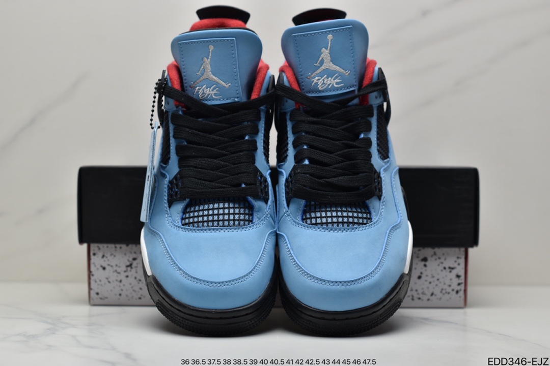 340 Travis Scott x Air Jordan 4 Retro 蓝麂皮 AJ4 308497-406
