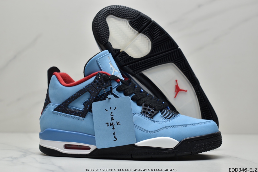 340 Travis Scott x Air Jordan 4 Retro 蓝麂皮 AJ4 308497-406