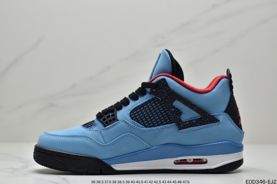 340 Travis Scott x Air Jordan 4 Retro 蓝麂皮 AJ4 308497-406