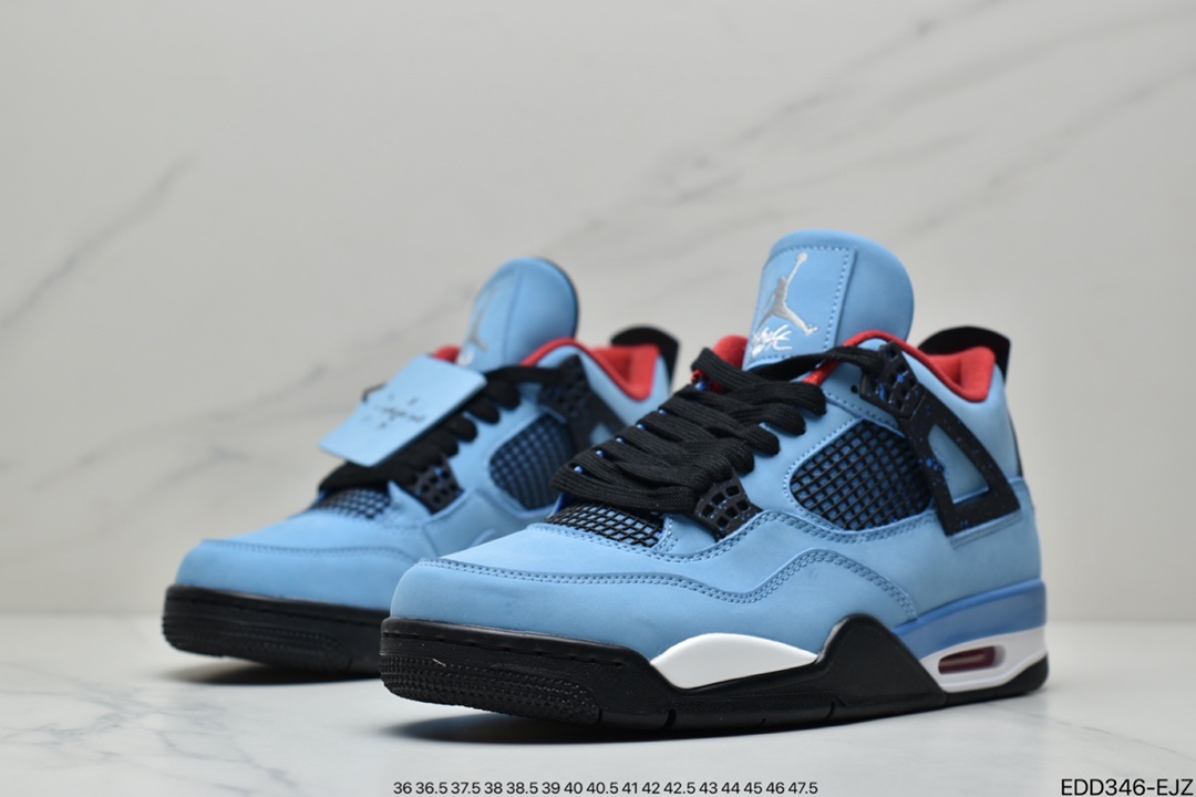 340 Travis Scott x Air Jordan 4 Retro 蓝麂皮 AJ4 308497-406