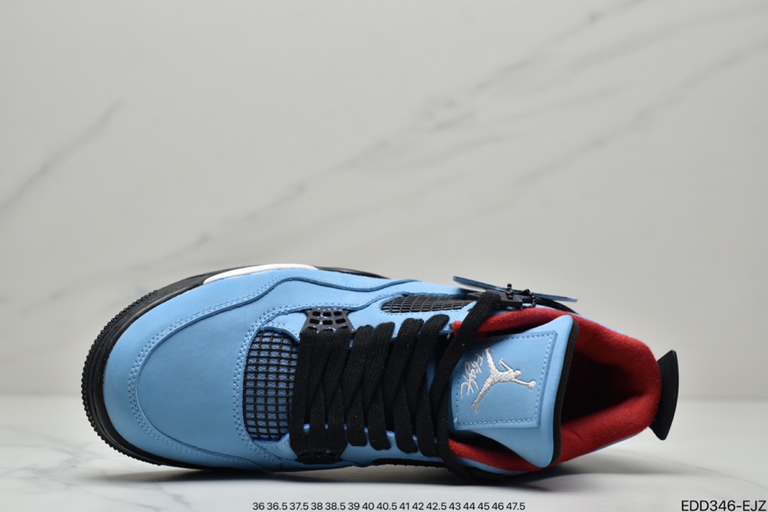 340 Travis Scott x Air Jordan 4 Retro 蓝麂皮 AJ4 308497-406