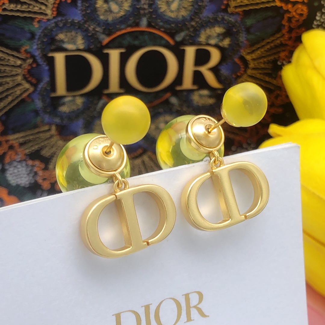 Número DED0432 D*or último modelo🆕🆕 pendientes amarillos de perlas grandes y pequeñas, perlas transparentes, mismo ma…