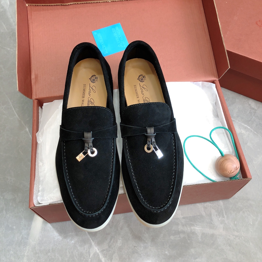 Loro Piana Shoes Loafers Wholesale 2023 Replica
 Apricot Color Black Blue Caramel Coffee Dark Green Grey Light Pink White Yellow Unisex Chamois Cowhide Rubber Sheepskin Summer Collection