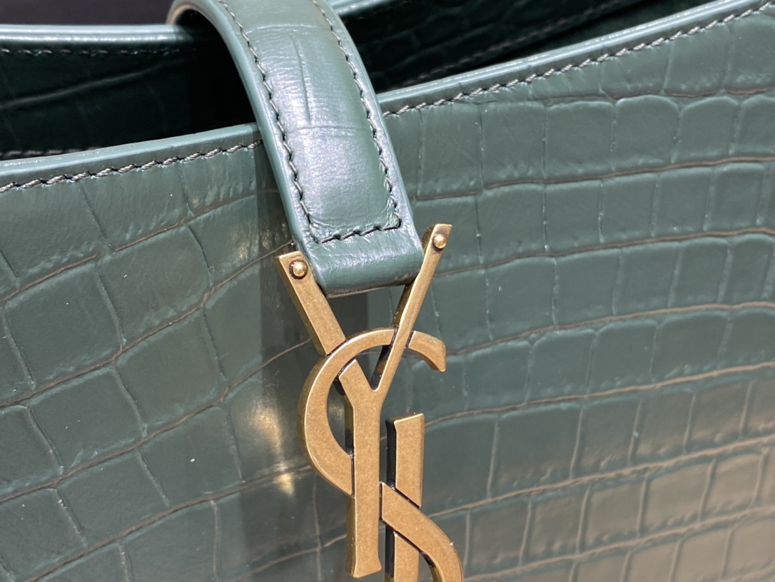 Saint laurent Ysl LE 5 À 7 鳄鱼纹腋下包 657228绿色