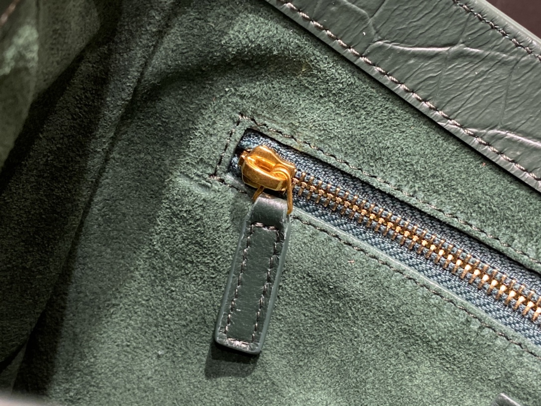 Saint laurent Ysl LE 5 À 7 鳄鱼纹腋下包 657228绿色