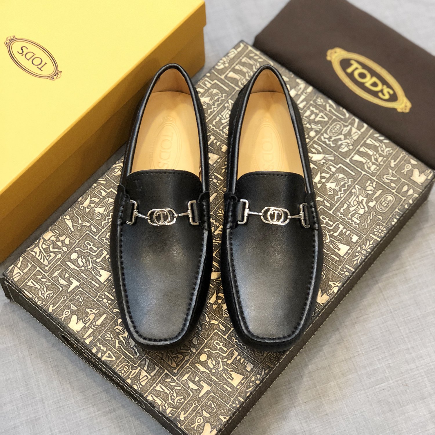 High-Quality Men’s Bean Shoes in Black, Sizes 38-45, Original Packaging, Premium Materials. - 图片 1
