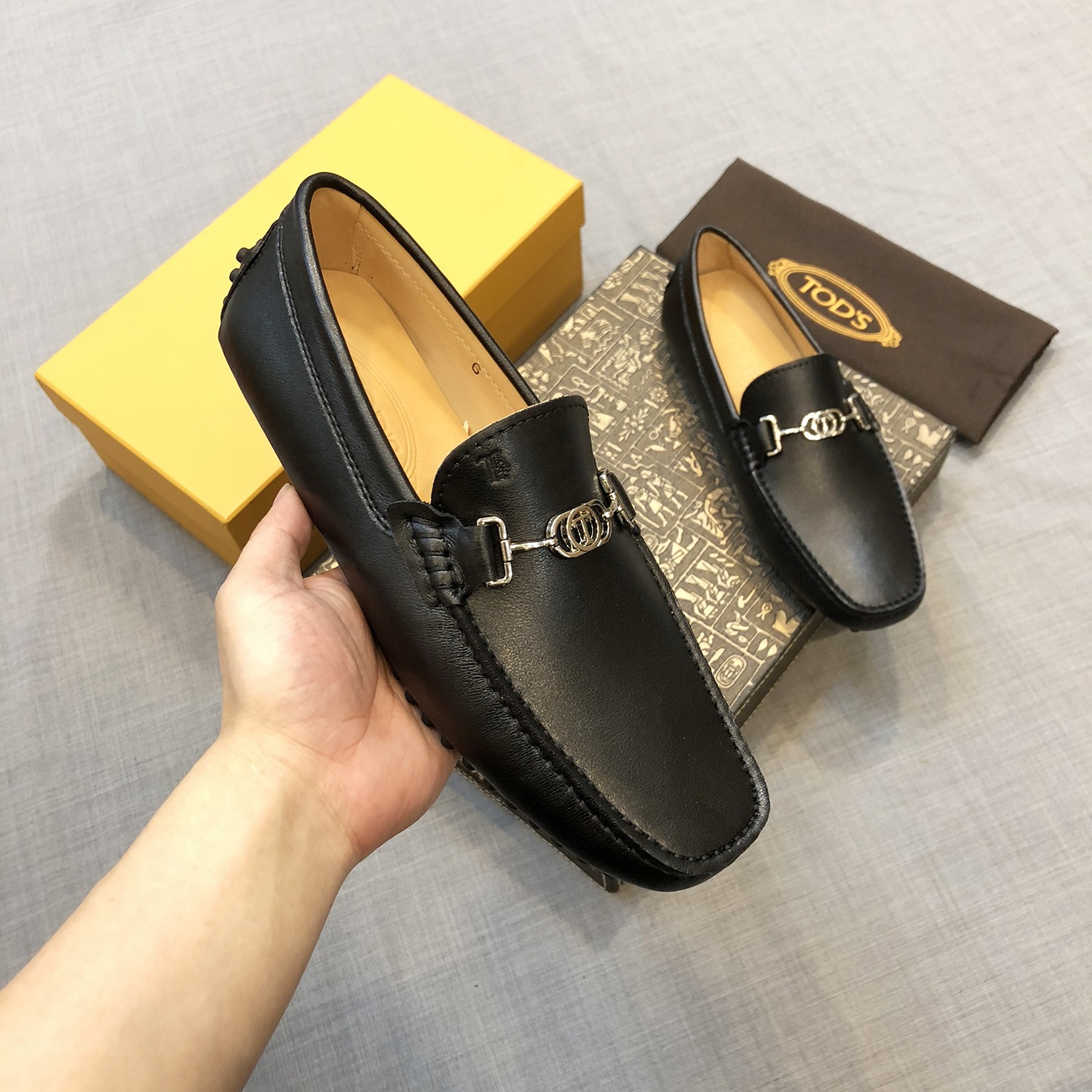 High-Quality Men’s Bean Shoes in Black, Sizes 38-45, Original Packaging, Premium Materials. - 图片 3