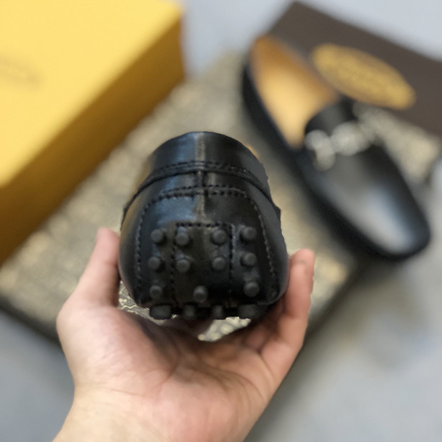 High-Quality Men’s Bean Shoes in Black, Sizes 38-45, Original Packaging, Premium Materials. - 图片 5