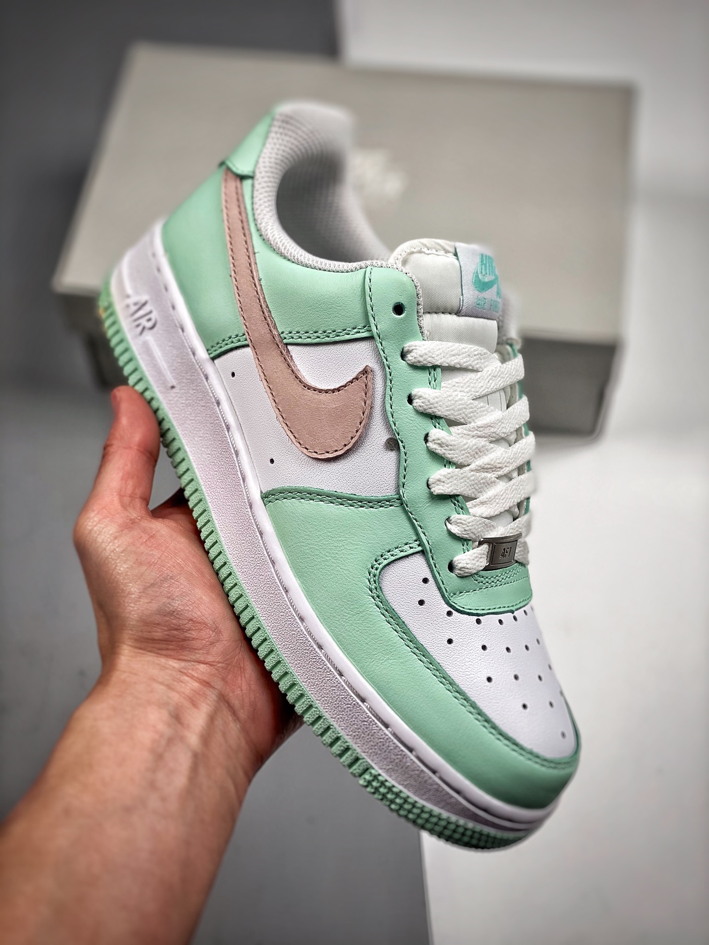 Nike Air Force 1 Low '07 rosa verde lima, horma original, plantilla original, crea el estilo auténtico de Air Force, en…