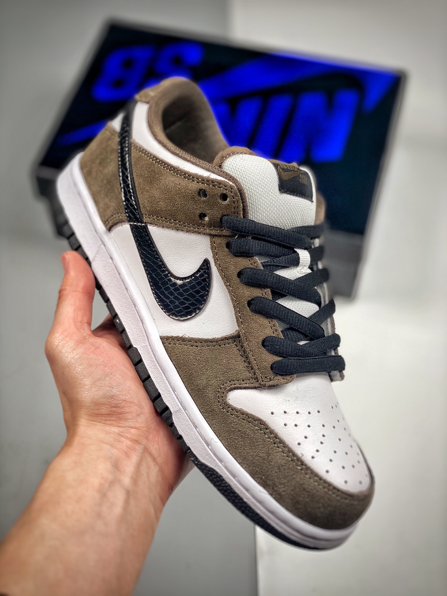 NK SB Dunk High Pro Moca, material de capa superior original, procesamiento de destilación de la versión exclusiva, apo…