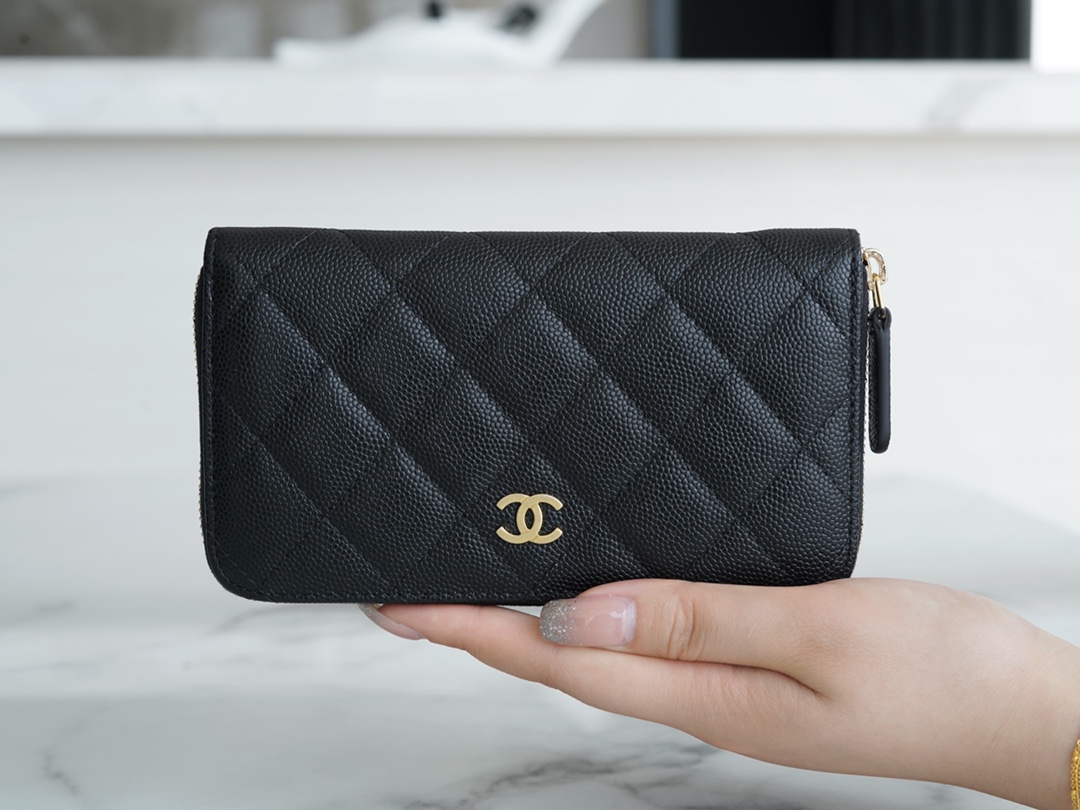 Chanel Classic Flap Bag Repliken
 Geldbörse Schwarz Kalbsleder Rindsleder
