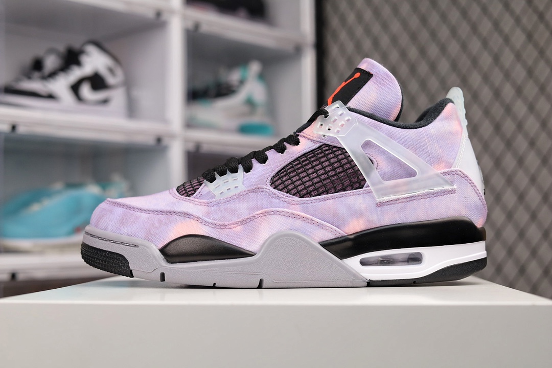 J0 致敬乔丹「恩师」菲尔·杰克逊教练的全新炫酷配色，耐克Nike Air Jordan 4 Retro”Zen Master”AJ4代中帮复古休闲运动文化篮球鞋“禅师幻彩扎染”采用正确纹理扎染厚实帆布鞋面材质TPU超Q弹网格材质还原ZP细节原厂流水成型工艺及拉帮注胶效果全新底模,完美品相清洁度及喷漆效果×366RC