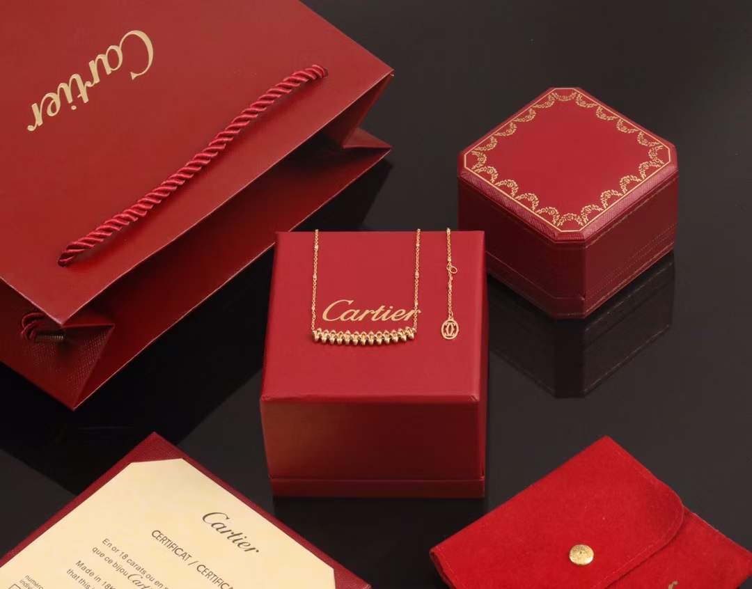 Cartier Cartier 卡‮亚地‬款子弹头 玫瑰金铆钉项链