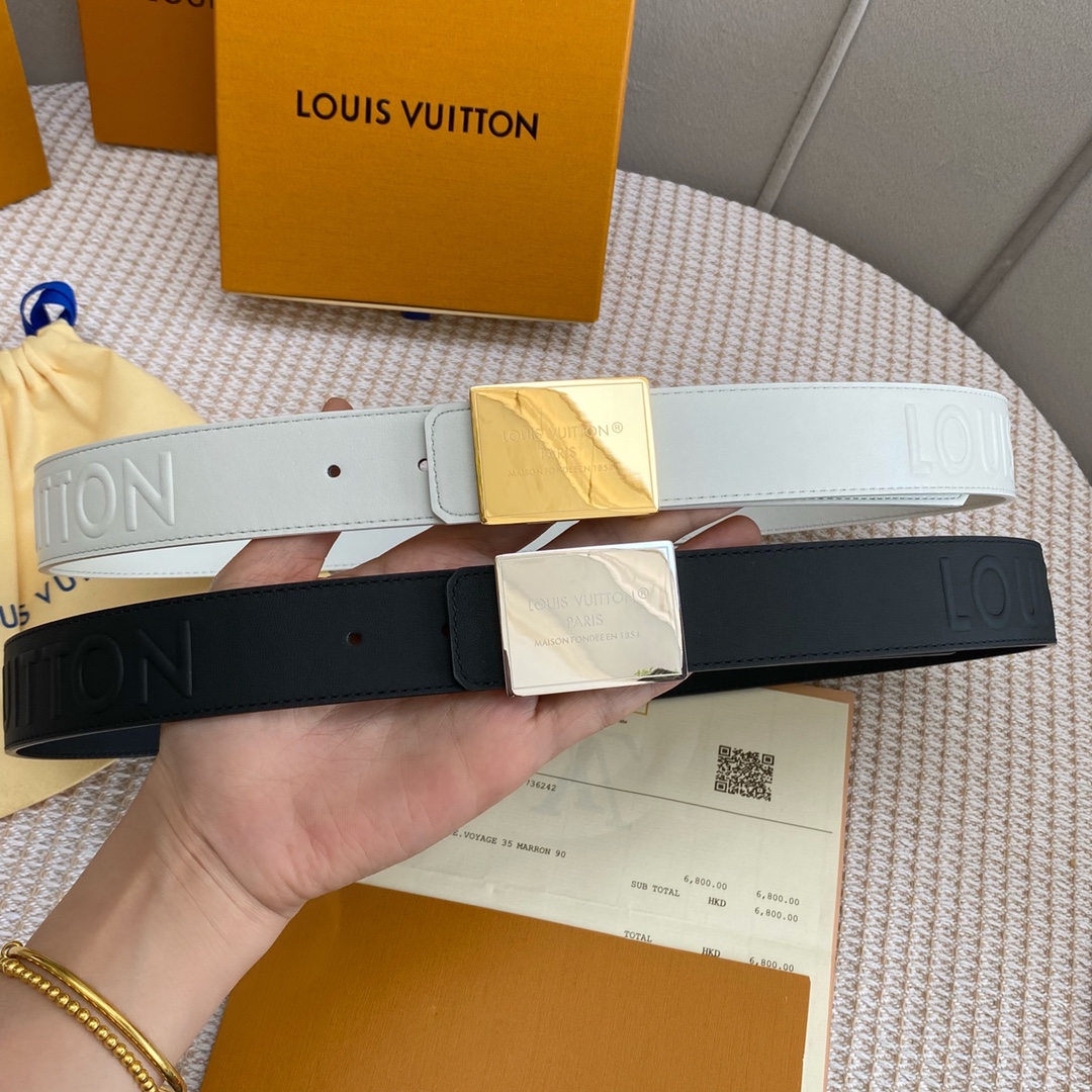 Louis Vuitton Belts Calfskin Cowhide