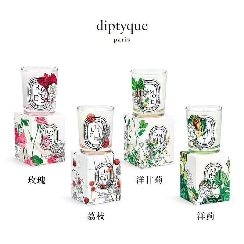 Diptyque Limited Edition Scented Candle 190g - Rose, Chamomile, Artichoke, Lychee 18 i1647329724 7132 1