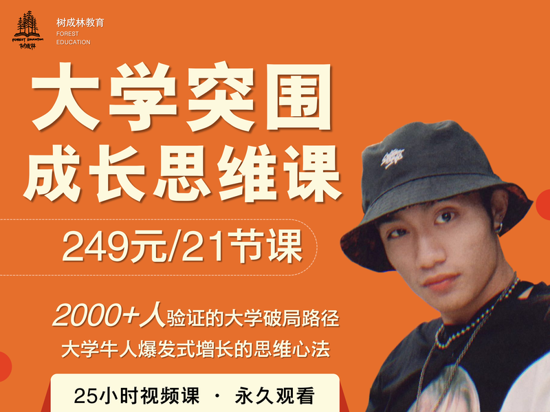 【9.9[红包]·《树成林教育-大学突围成长思维课》】【合伙