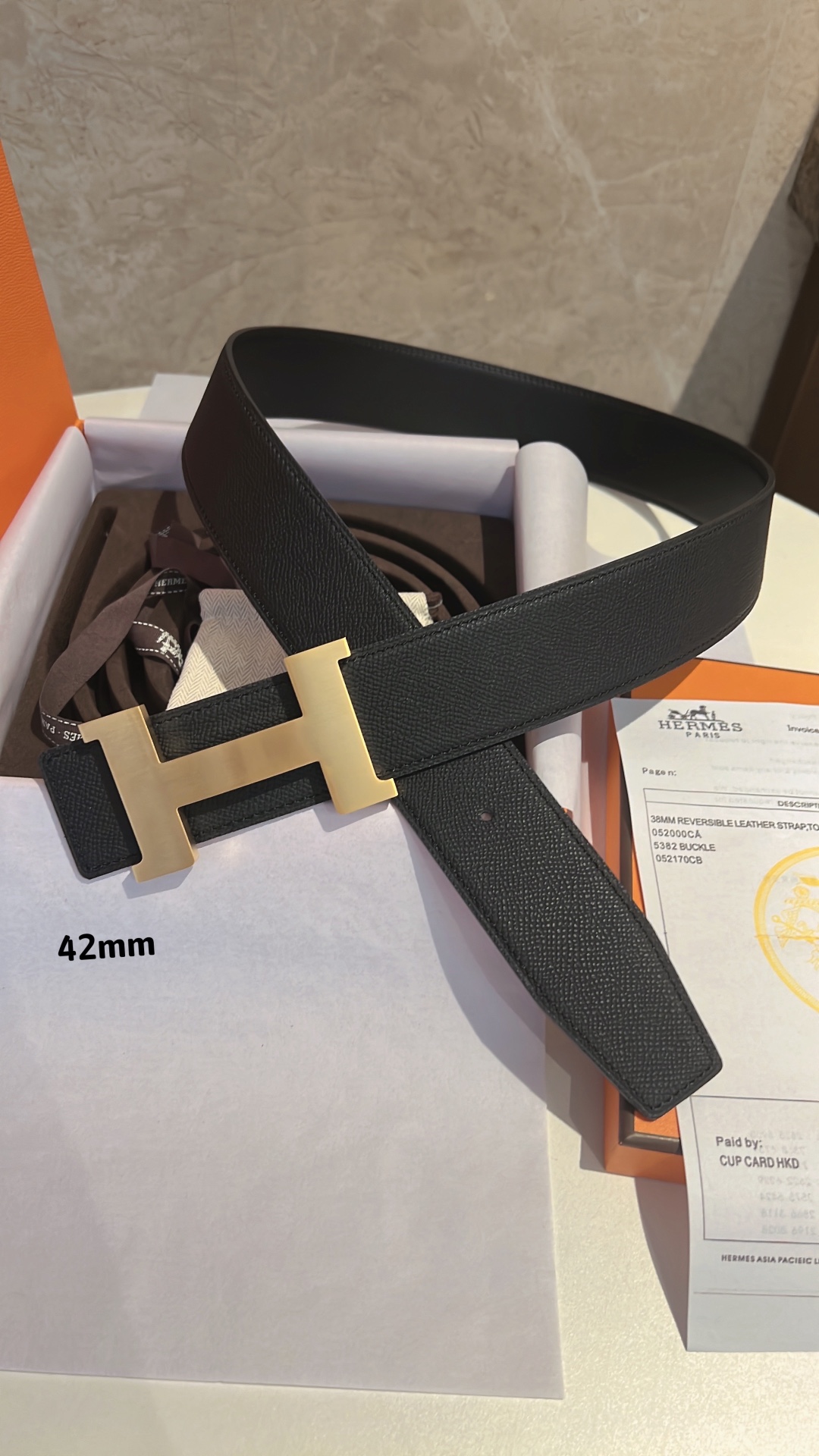 Hermes爱马仕   男款腰带金色银色焊点金属扣42mm