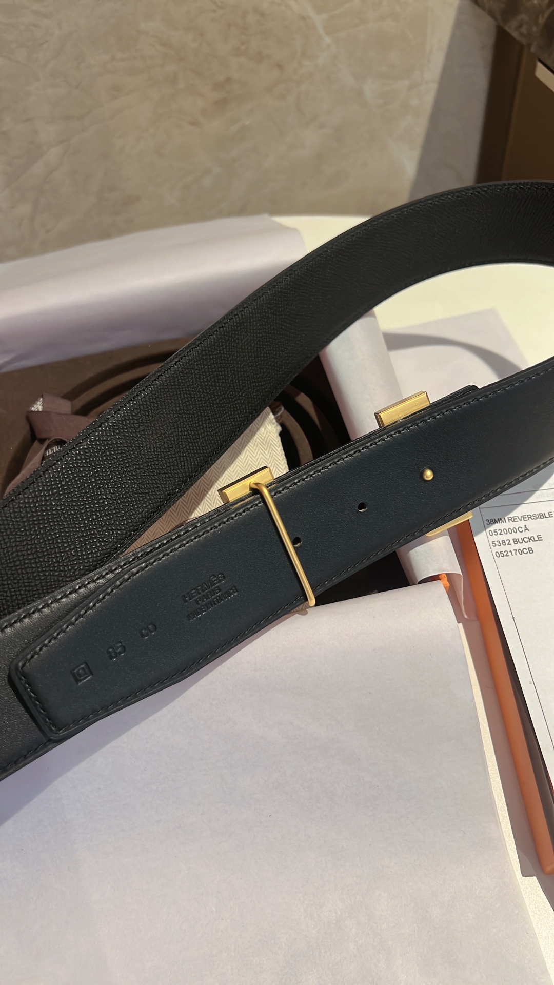 Hermes爱马仕   男款腰带金色银色焊点金属扣42mm