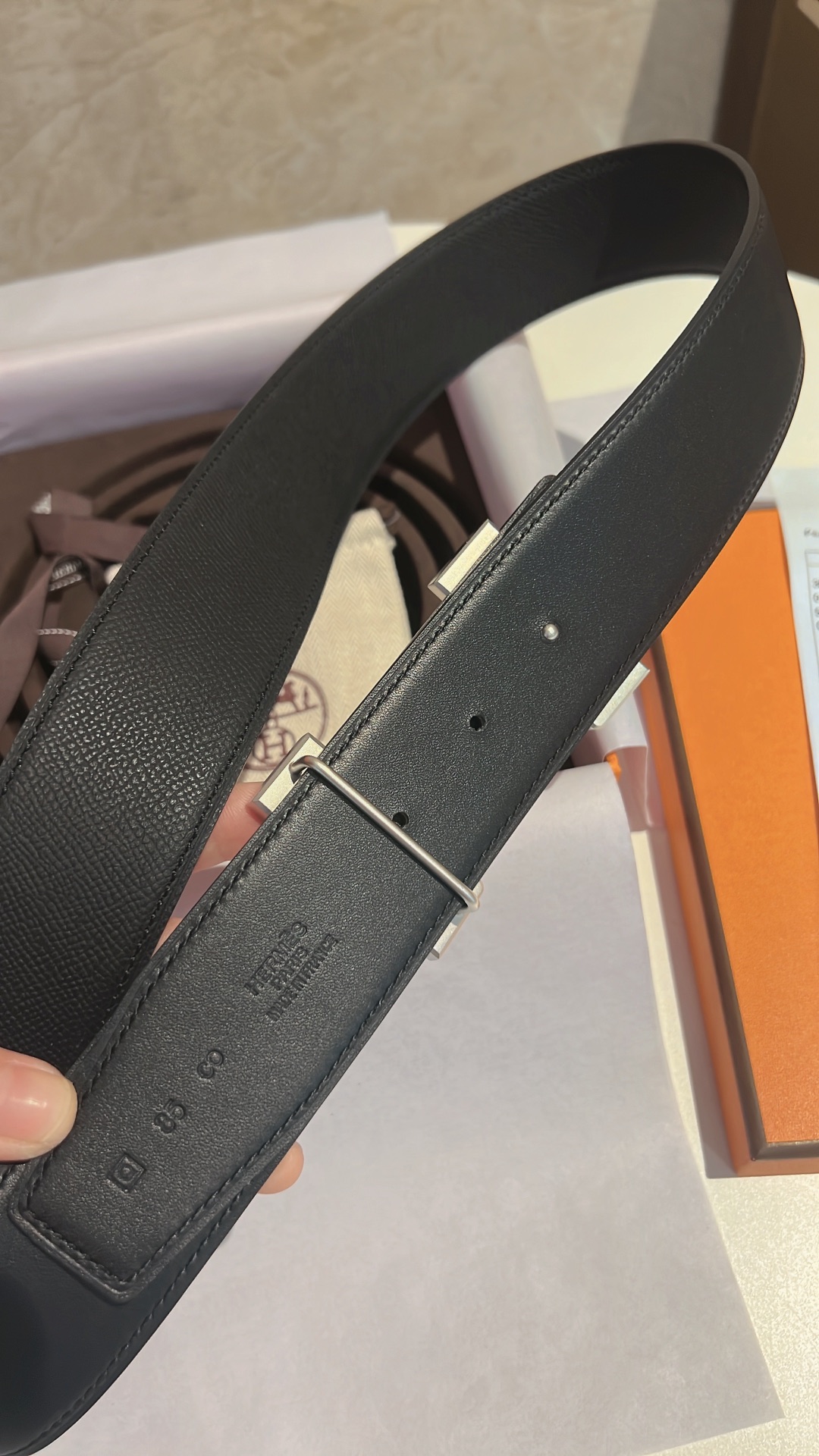 Hermes爱马仕   男款腰带金色银色焊点金属扣42mm