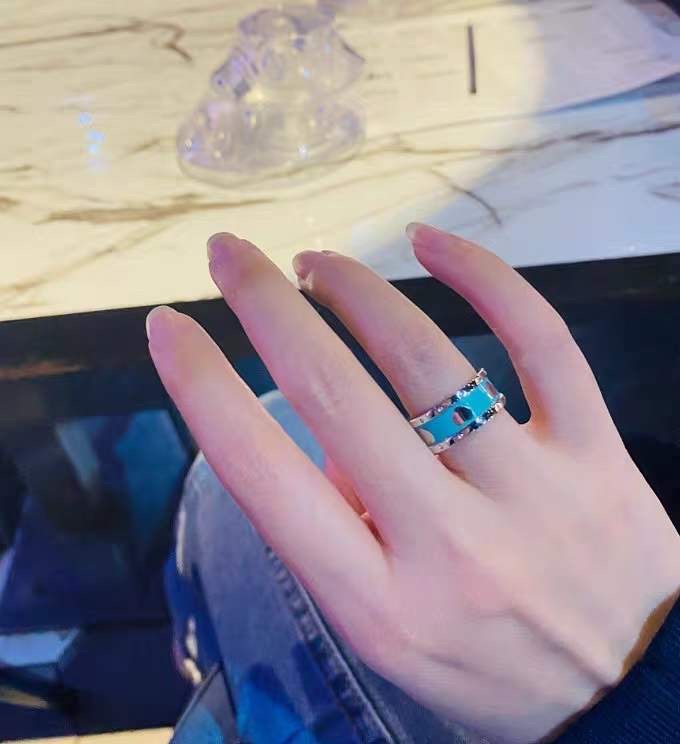 Tiffany & Co. Tiffany&Co.蒂芙尼 Love heart 珐琅桃心戒指