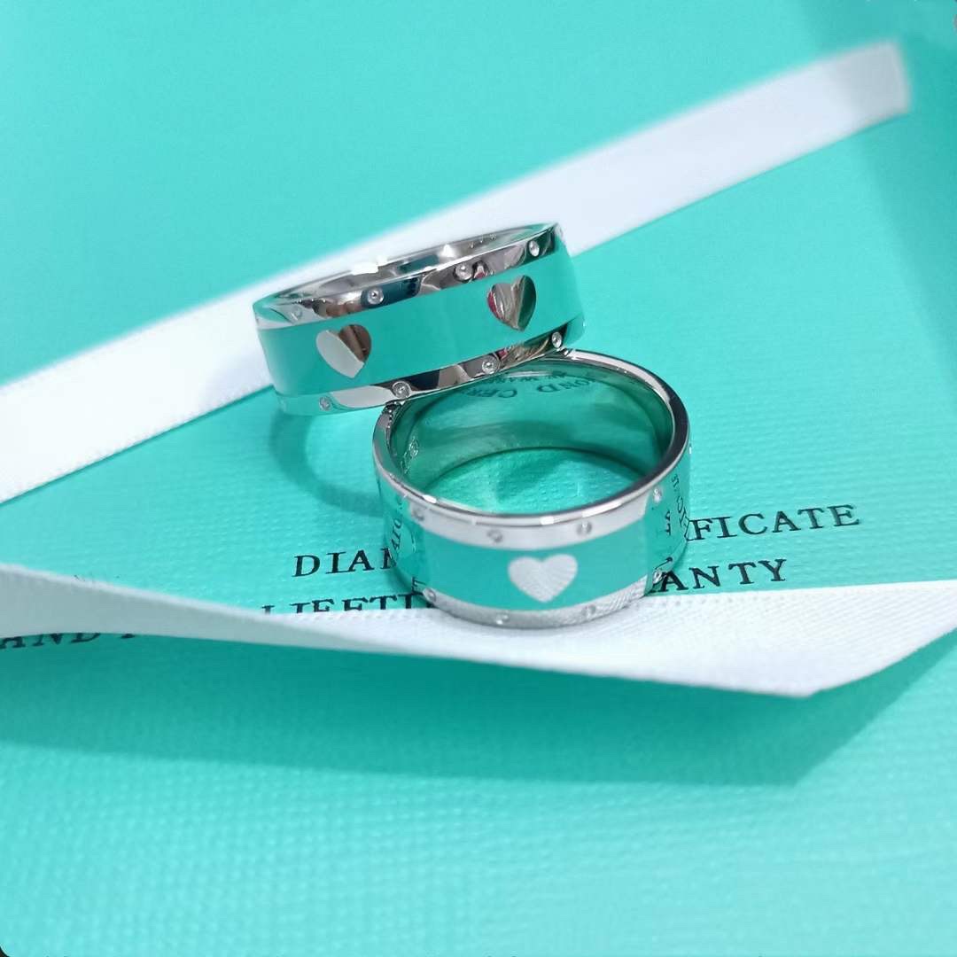 Tiffany & Co. Tiffany&Co.蒂芙尼 Love heart 珐琅桃心戒指