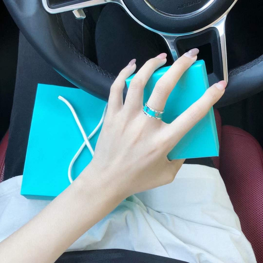 Tiffany & Co. Tiffany&Co.蒂芙尼 Love heart 珐琅桃心戒指